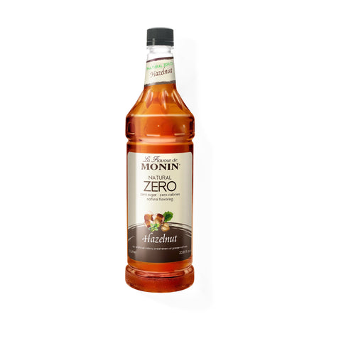 Monin Natural Zero Calorie Hazelnut Syrup, Clean Label, 1L.