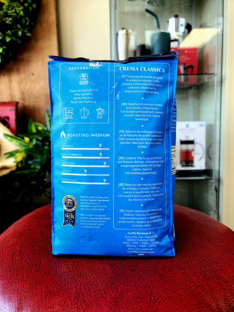 Caffè Borbone Crema Classica Whole Bean Coffee, 1kg.