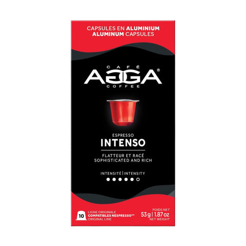 Cafe Agga Intenso Espresso Single Serve Coffee; Nespresso® Compatible, 10 Capsules - Original Line