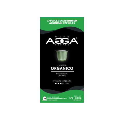 Cafe Agga Organico Espresso Single Serve Coffee; Nespresso® Compatible, 10 Capsules - Original Line