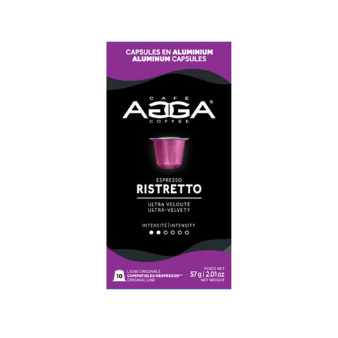 Cafe Agga Ristretto Espresso Single Serve Coffee; Nespresso® Compatible, 10 Capsules - Original Line