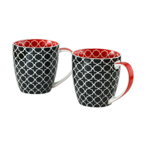 2-Piece Mug Set, Black- 500ml. (17oz.)