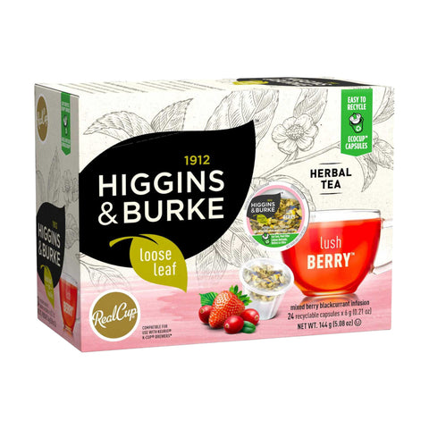 Higgins & Burke Lush Berry Loose Leaf Single Serve Tea 24 pods