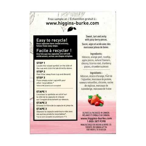 Higgins & Burke Lush Berry Loose Leaf Single Serve Tea 24 pods
