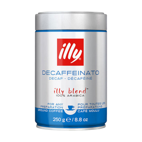 illy Ground Espresso Classico Decaffeinated Coffee Medium Roast, 250 g