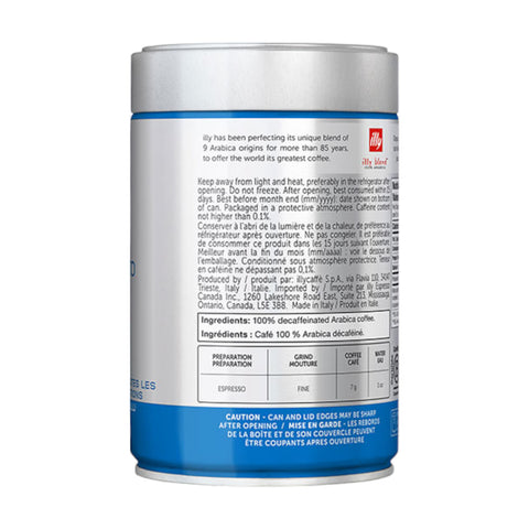 illy Ground Espresso Classico Decaffeinated Coffee Medium Roast, 250 g
