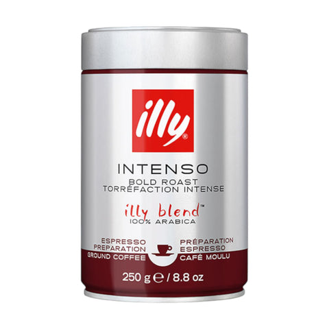 Illy Ground Espresso Intenso Coffee Dark Roast, 250g.