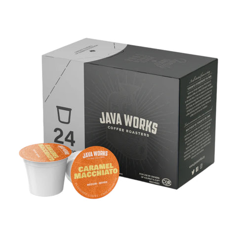 Java Works Caramel Macchiato Single Serve K-Cup® Coffee Pods, Box of 24