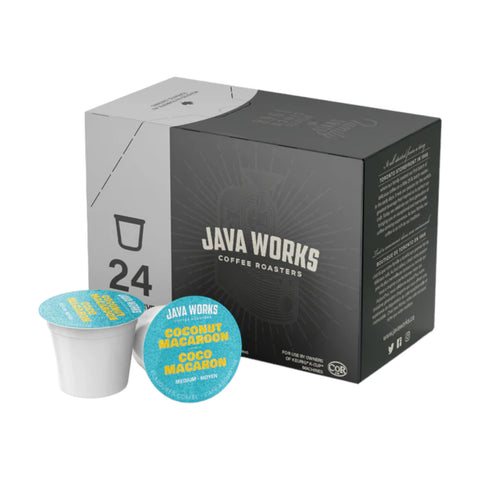 Java Works Coconut Macaroon Single Serve K-Cup® Coffee Pods, Box of 24
