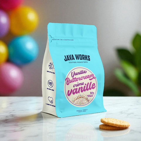 Java Works Vanilla Buttercream Flavoured Whole Beans Coffee, 340g