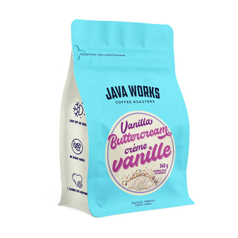 Java Works Vanilla Buttercream Flavoured Whole Beans Coffee, 340g