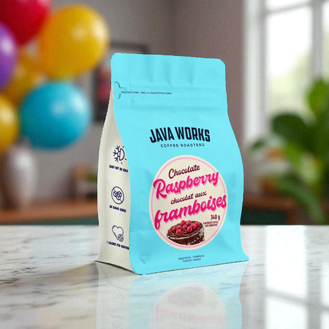 Java Works Chocolate Raspberry Flavoured Whole Beans Coffee, 340 g