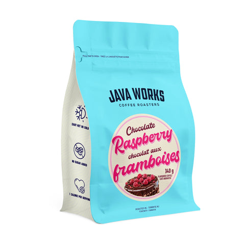 Java Works Chocolate Raspberry Flavoured Whole Beans Coffee, 340 g