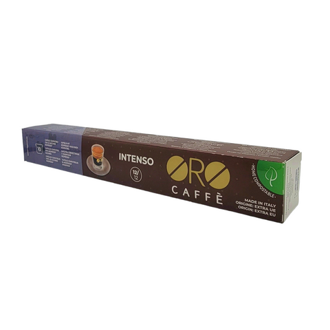ORO CAFFÈ Intenso,  Box of 10 Compostable capsules compatible with Nespresso® original line machines