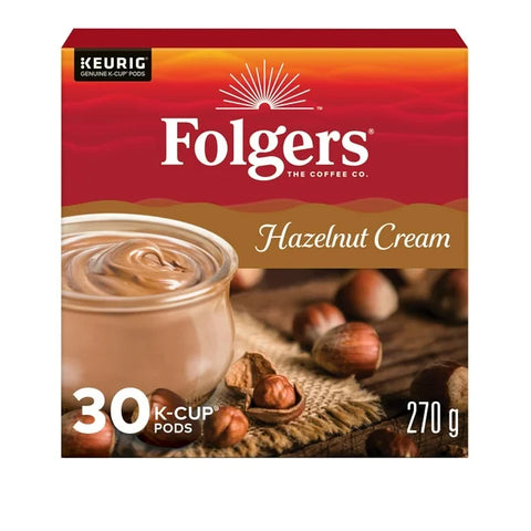 Folgers Hazelnut Cream K-Cup Coffee Pods 30 Count,