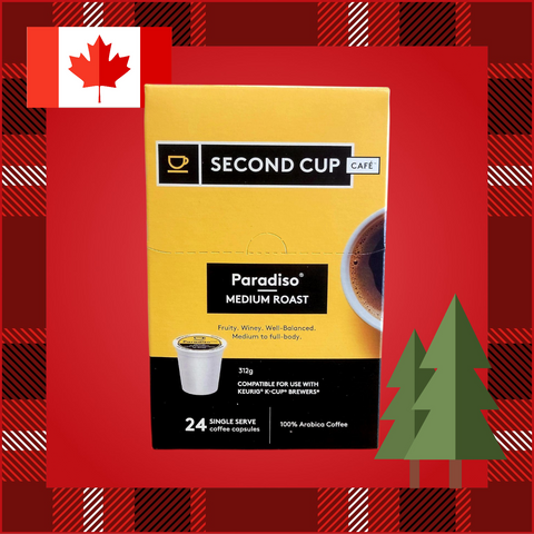 Second Cup Paradiso Medium Roast Single Serve K-Cup® Coffee Pods, Box of 24
