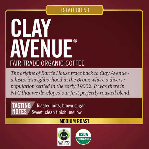 Barrie House Clay Avenue Fair Trade Organic Single Serve K-Cup® Coffee Pods