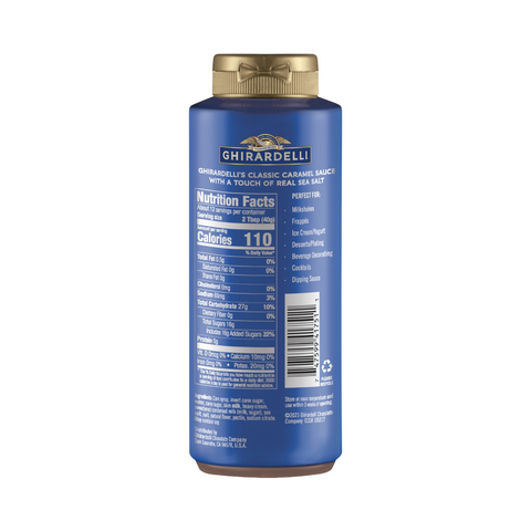 Ghirardelli Sea Salt Caramel Sauce Squeeze Bottle, 16oz