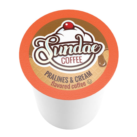 Sundae Ice Cream Pralines & Cream Single Serve Coffee K-Cup® Coffee, Box of 48 Pods