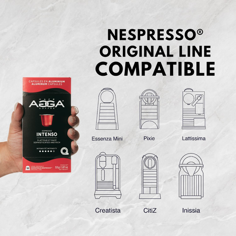 Cafe Agga Intenso Espresso Single Serve Coffee; Nespresso® Compatible, 10 Capsules - Original Line