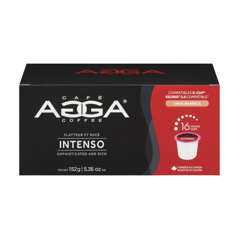 Cafe Agga Intenso Single Serve K-Cup® Coffee Pods, Box of 16