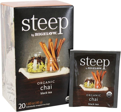 Steep by Bigelow Organic Chai Black Tea, Box of 20 tea bags