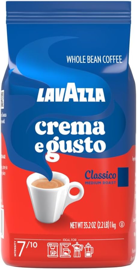 Lavazza Crema E Gusto Whole Bean Coffee Dark Roast 1 kg