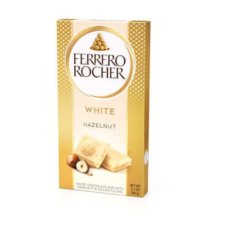 Ferrero Rocher Hazelnut White Chocolate Bar, 90g.