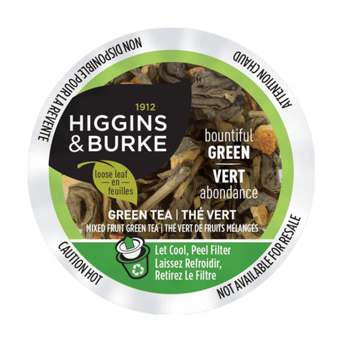 Higgins & Burke Bountiful Green Loose Leaf Single Serve Tea 24 pods