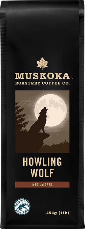 Muskoka Roastery Howling Wolf Medium Dark Whole Beans Coffee, 454 g