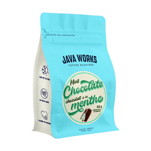 Java Works Mint Chocolate Chip Flavoured Whole Bean Coffee, 340 g