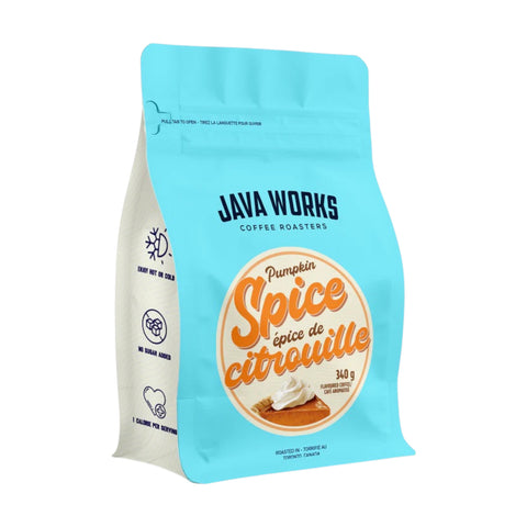 Java Works Pumpkin Spice Flavoured Whole Bean Coffee, 340 g