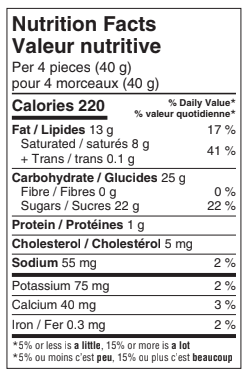 Laura Secord Cookies & Cream Chocolate Bar, 100 g