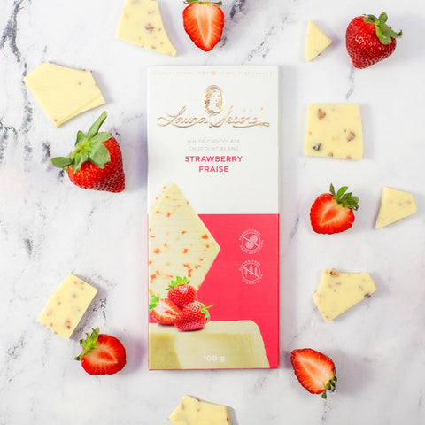 Laura Secord Strawberry White Chocolate Bar, 100 g