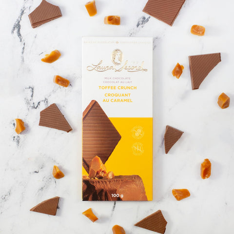Laura Secord Toffee Crunch Milk Chocolate Bar, 100g.