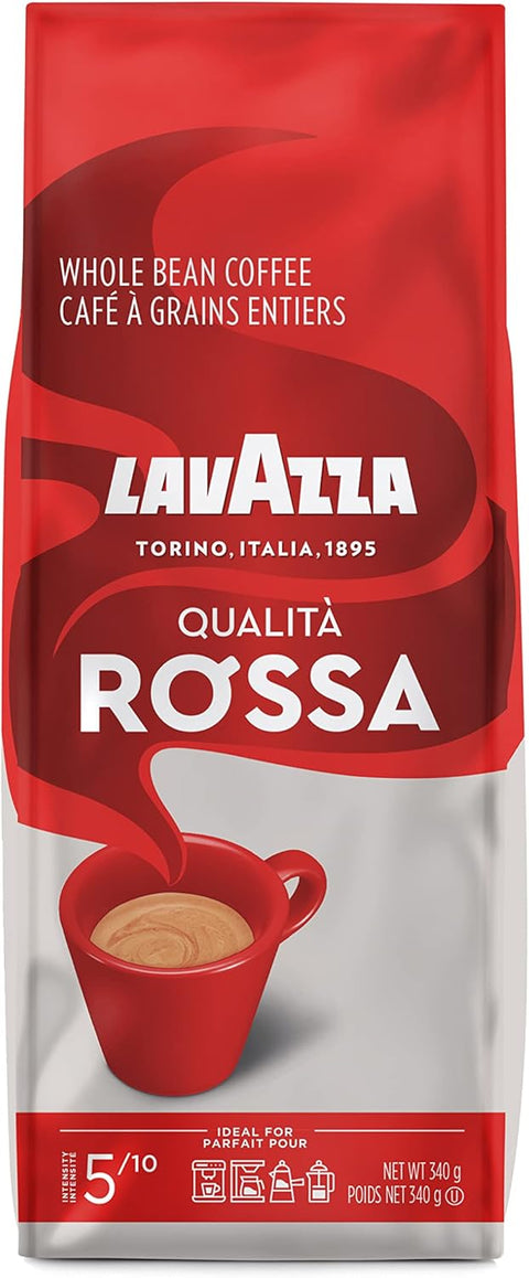 Lavazza Qualita Rossa Whole Bean Coffee Blend, Medium Roast,340 g
