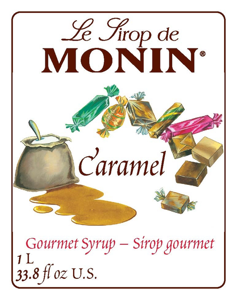 Monin Caramel Clean Label Premium Syrup, 1L.