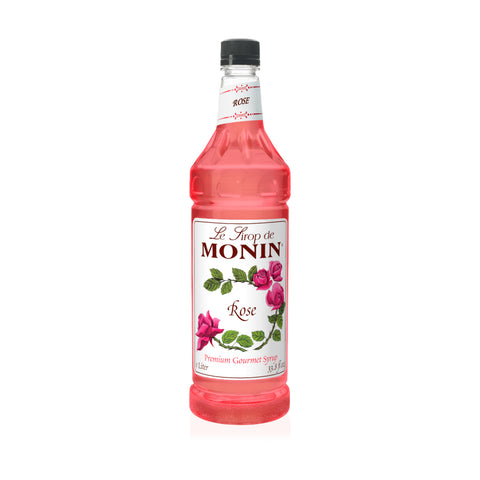 Monin Rose Clean Label Premium Syrup, 1L.