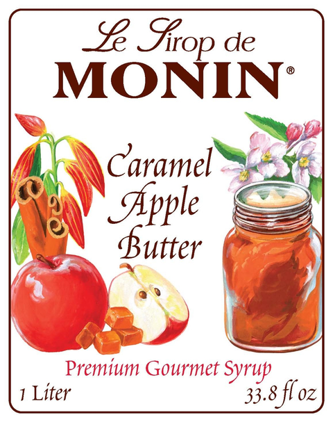 Monin Caramel Apple Butter Clean Label Premium Syrup, 1L.