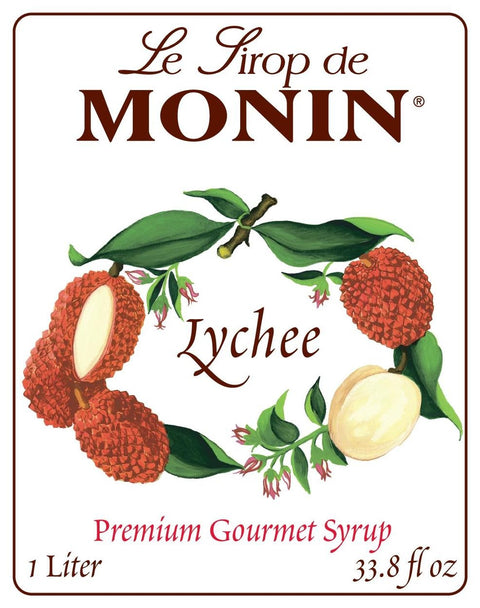 Monin Lychee Clean Label Premium Syrup, 1 L