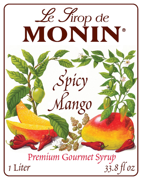Monin Spicy Mango Clean Label Premium Syrup, 1L