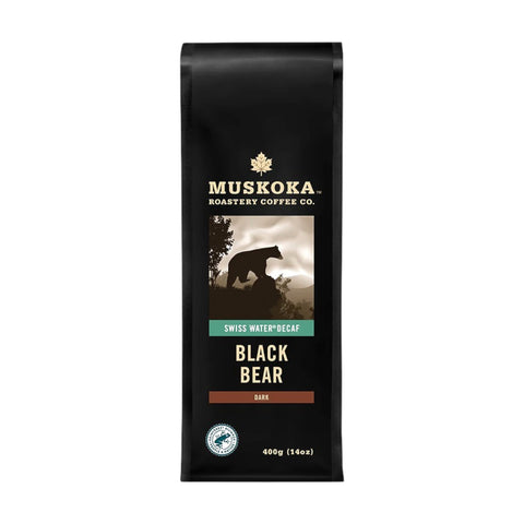 Muskoka Roastery Black Bear Swiss Water Decaf Coffee Beans, 400g.