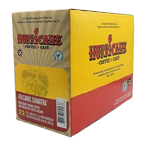 Hurricane Coffee Volcanic Sumatra Single Serve, 22 pack