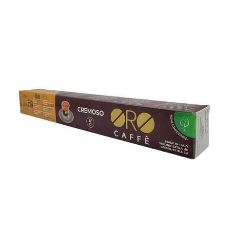 ORO CAFFÈ Cremoso, Box of 10 Compostable capsules compatible with Nespresso® original line machines