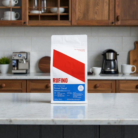 Rufino Sunset Swiss Water Decaf Whole Beans Coffee, 340g.