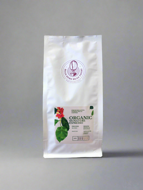 Organic Espresso, Bean Here Bean There Signature Roast Coffee Beans, 400g.