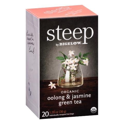 Steep by Bigelow Organic Oolong and Jasmine Green Tea Organic, Box of 20 tea bags