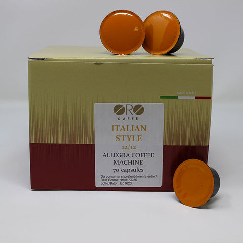 Italian Style Allegra machine - 70 capsules- Lavazza Blue compatble