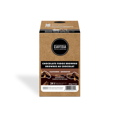 Zavida Chocolate Fudge Brownie Single-Serve Coffee - 24 Pods