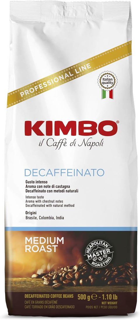 Kimbo - Whole Coffee Beans - Decaffeinated 500 g